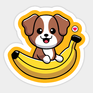 Banana Dog Smile Sticker